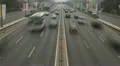 Big City Car Traffic Jam in Beijing, China due to heavy dust storm, time lapse HD Footage
