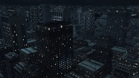 Big City Dark Night Stock Footage 80733492