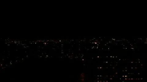 Big city flashing lights Stock Footage 221397474