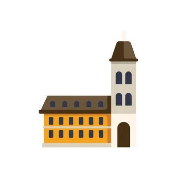 Big city hall building with clock tower facade Ilustración de archivo