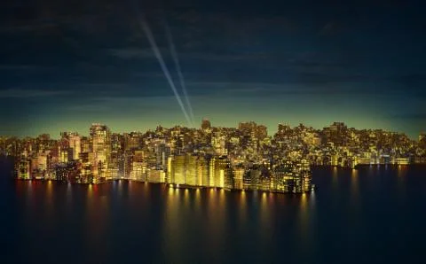 Big city by night Stock Illustration