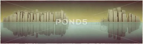 Big city silhouette Stock Illustration