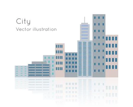 Big City Vector Illustration on White Backgrpund 스톡 일러스트