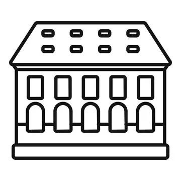 Big classic building facade with columns and windows Ilustración de archivo