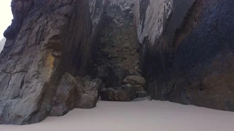 Big cliff in a beach Stock Footage 140223060