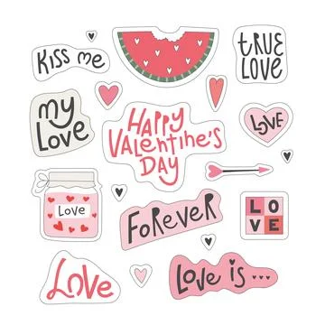 Big clipart of vector elements for st. Valentines day, wedding, scrapbooking Stock Illustration