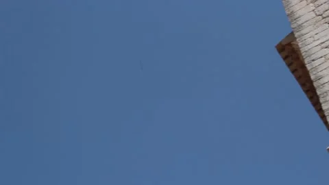 Big clock on the facade Stock Footage 134605855