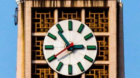 The big clock on the famous tower in Beijing, China Video stock 32522382