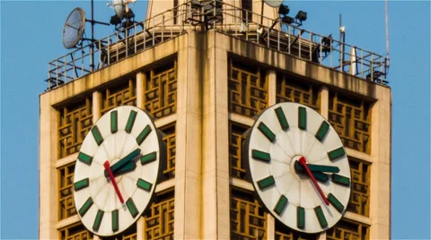 The big clock tower in Beijing, China 스톡 동영상 32597992