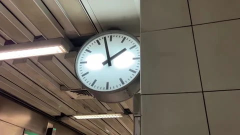 Big Clock in Train Station Stock Footage 168856405