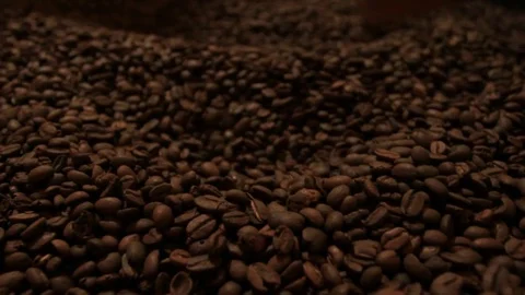 Big Close Up - Roasted Beans Coffee Stock Footage 73331018
