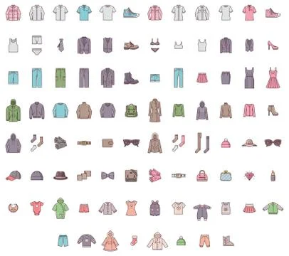 Big clothes set Stock Illustration