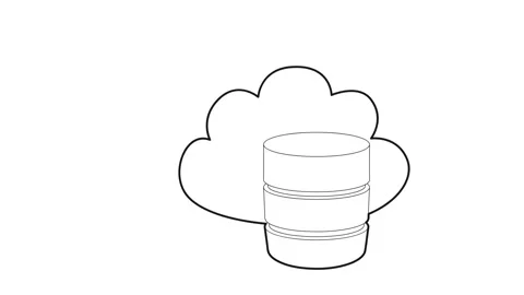 Big cloud database icon animation Stock Footage 161043779