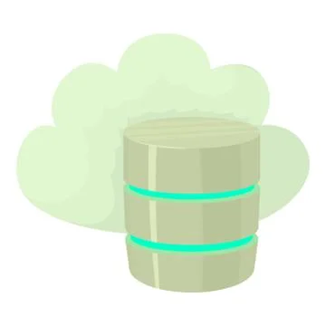 Big cloud database icon, cartoon style Illustrazione stock