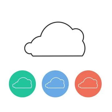 Big Cloud Flat four color minimal icon set. Stock Illustration