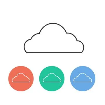 Big Cloud Flat two colour minimal icon set. Vector Stock Illustration