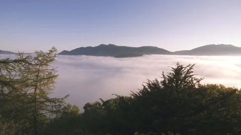 Big Cloud Inversion over Keswick, The Lake District Stock Footage 76883561