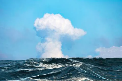 Big cloud over the sea Stock Photos