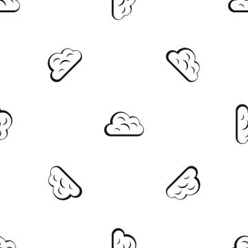 Big cloud pattern seamless black Stockillustratie