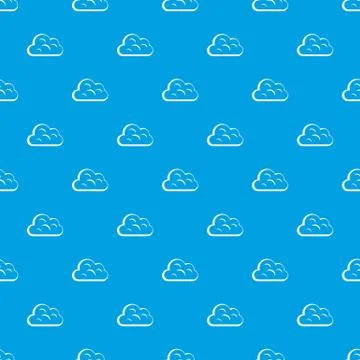 Big cloud pattern seamless blue Stock Illustration