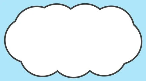 Big cloud shaped frame on light blue background Stock Illustration