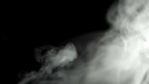 Big Cloud Of Smoke Or Vapour On Black Video stock 92103705