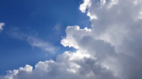 Big clouds against a blue sky Stock-Footage 95796015
