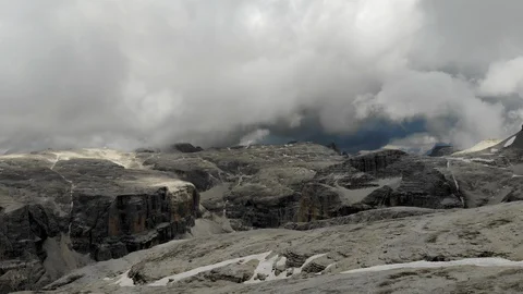 Big clouds on alps top Stock Footage 106900624