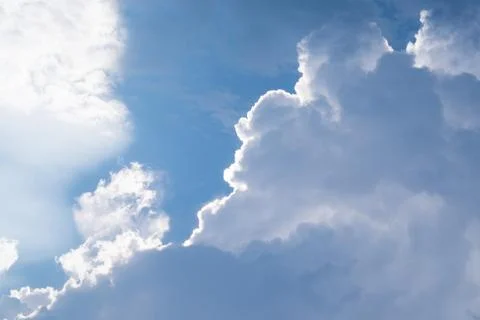 Big clouds and light beam Stock Photos