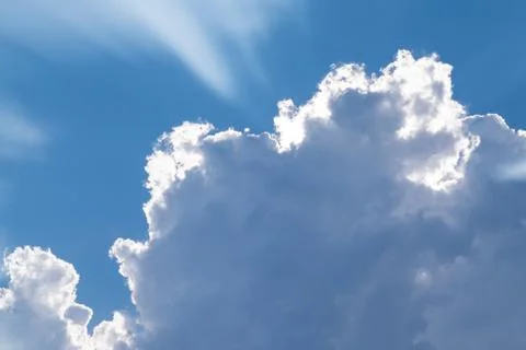 Big clouds and light beam Stock Photos
