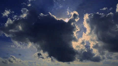 The big clouds are moving on sky. Stock Footage 97207197