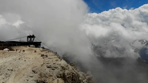 Big clouds on mountain top Video stock 106901179