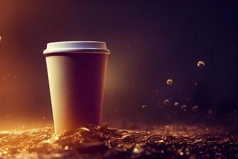Big coffee on background Stock Illustration