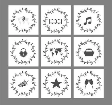 Big collection of beautiful vector templates for social media Stock Illustration