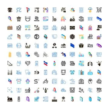 Big collection digital icons presenting business concepts 스톡 일러스트