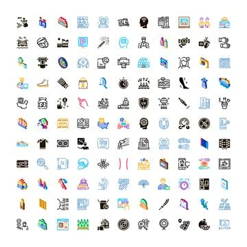 Big collection of diverse industry web design icons Illustrazione stock