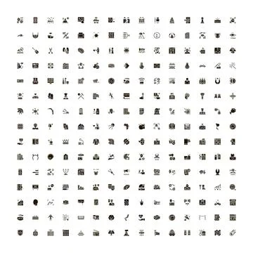 Big collection of diverse web interface icons Illustrazione stock