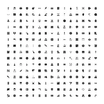 Big collection of general purpose black vector icons 스톡 일러스트