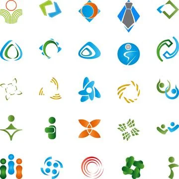 Big collection, logos collection, logo, multimedia, services, buttons, icons Stock Illustration