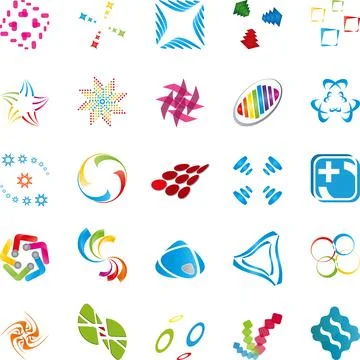 Big collection, logos collection, logo, multimedia, services, buttons, icons Stock Illustration