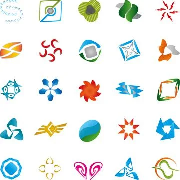 Big collection, logos collection, logo, multimedia, services, buttons, icons Stock Illustration
