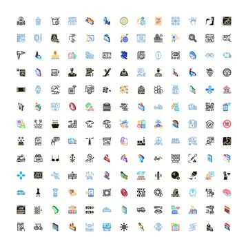 Big collection of modern digital icon sets Stock Illustration