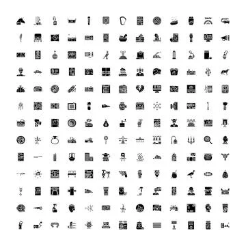 Big collection of modern pixel perfect glyph icons イラスト素材
