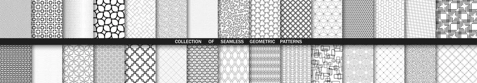 Big Collection of Modern Vector Seamless Backgrounds Stock Illustration