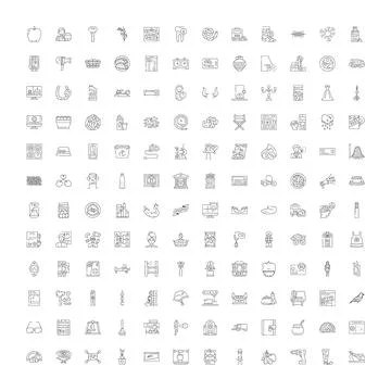 Big collection of modern web linear icons 스톡 일러스트