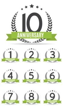 Big Collection Set of Template Logo Anniversary Vector Illustrat Stock Illustration