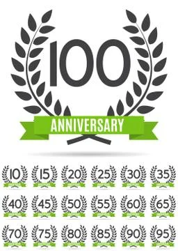 Big Collection Set of Template Logo Anniversary Vector Illustration Stock Illustration