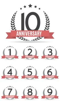 Big Collection Set of Template Logo Anniversary  Illustrat Stock Illustration