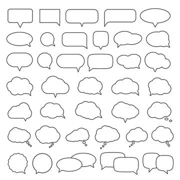 Big collection of speech bubbles isolated on white Stock Illustration