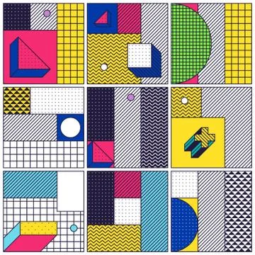 Big Collection with trendy backgrounds Stock Illustration